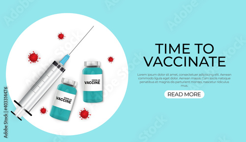 Time to vaccinate 2021 concept.Coronavirus vaccination concept. Vector Illustration EPS10