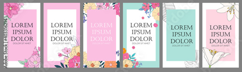 Summer Abstract Instagram stories banner collection set background can be use for landing page, website, mobile app, web design. Vector Illustration EPS10