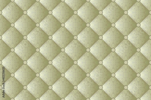 quilted cloth with vintage ornament, seamless pattern
