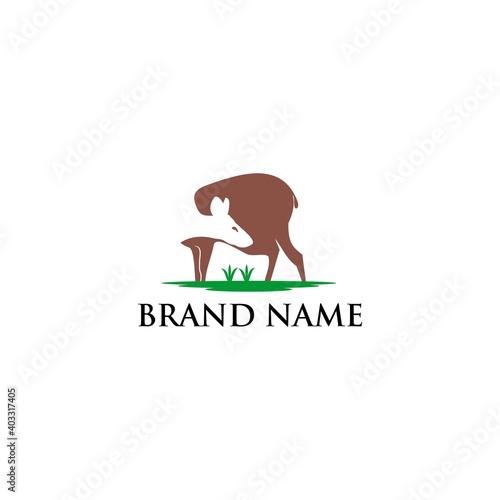 Deer buck logo design illustration