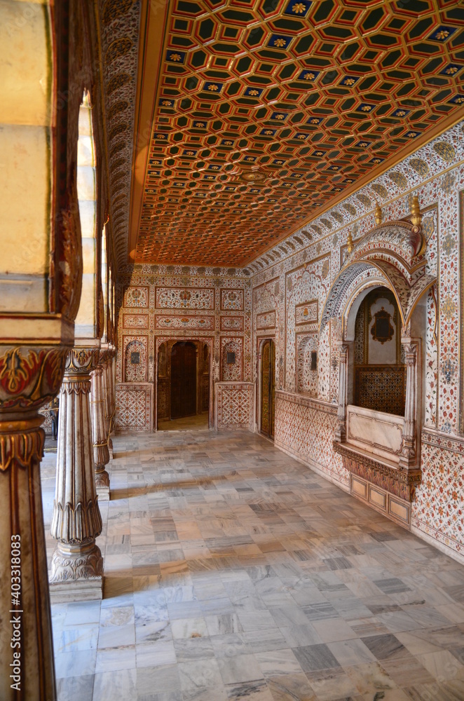 Passage inside of Junagarh fort in Bikaner, Rajasthan