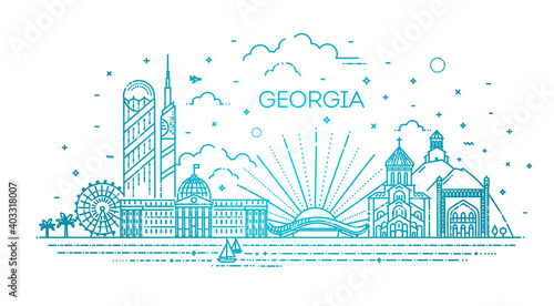 Georgia skyline composition for design
