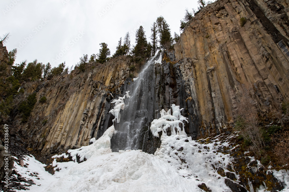Palisade Falls in Bozeman Montana, Winter Waterfall Stock Photo Adobe