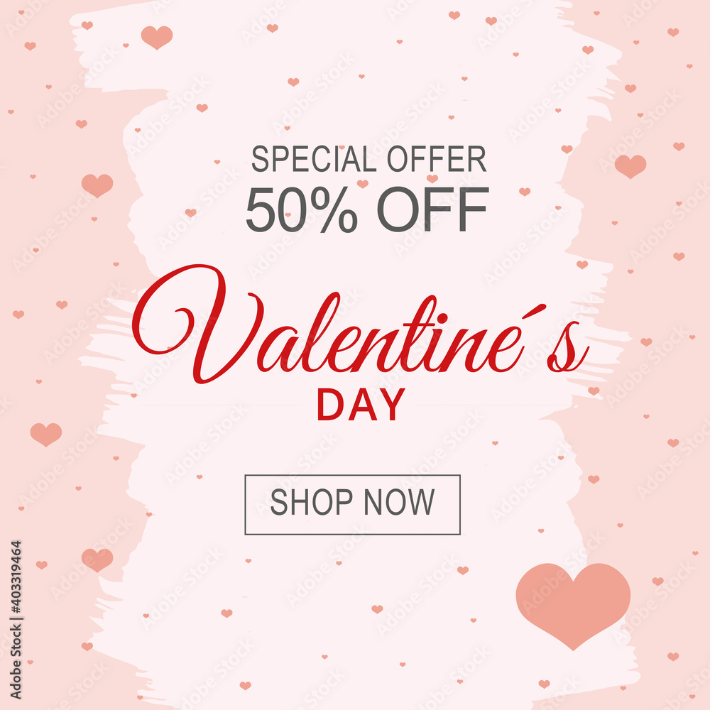 Valentines day sale background with Heart icon