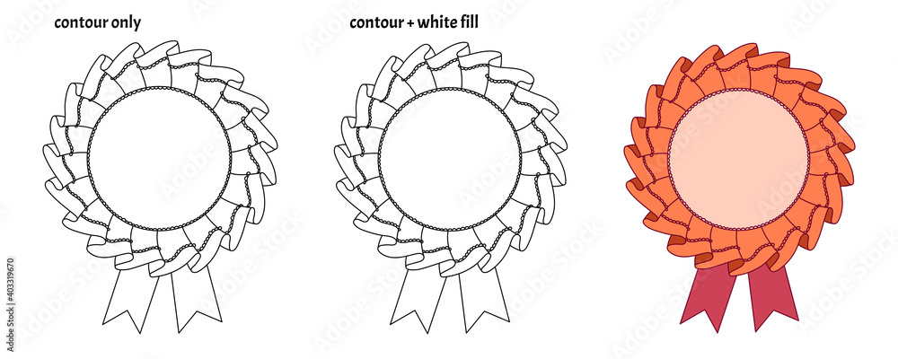 Set of cute round frame templates with textile ruffles, lace and ribbon. Colored isolated decorative copy space vector illustration Set of cute round frame templates with textile ruffles, lace and ribbon. Colored isolated decorative copy space vector illustration