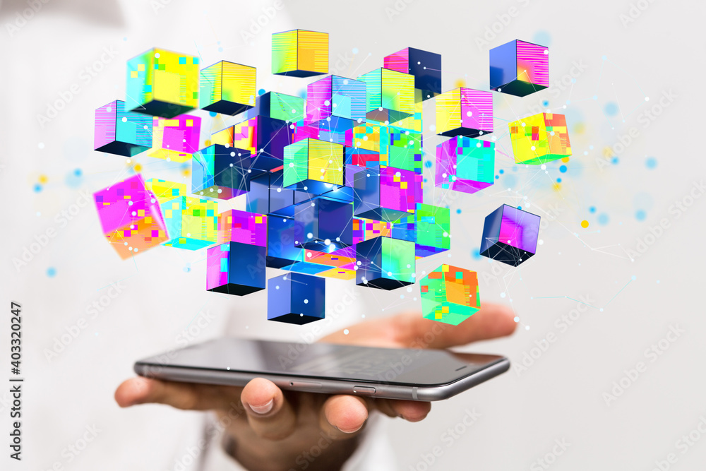 Big data cloud digital 3d media Big data cloud digital 3d media