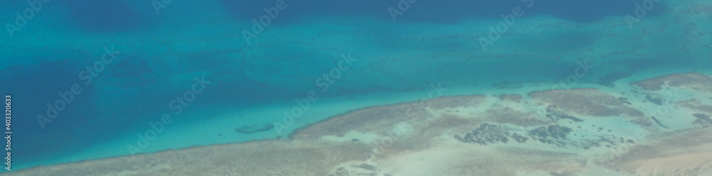 beautiful Red sea view of coast from the plane banner