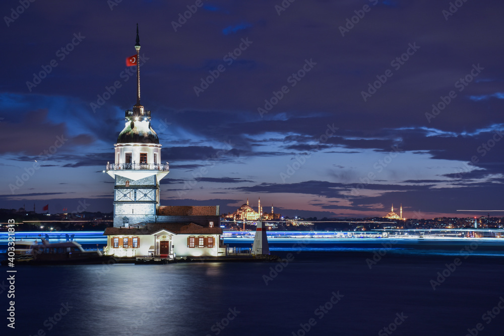 Maiden's tower (Kiz Kulesi) in Istanbul Bosphorus, Turkey. Maiden's tower (Kiz Kulesi) in Istanbul Bosphorus, Turkey.