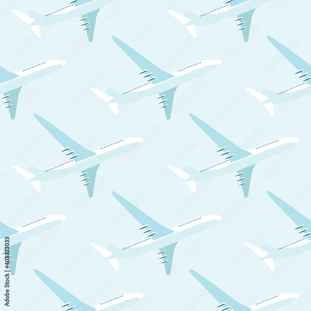 Abstract Airplane Transportation Seamless Pattern Background. Vector Illustration EPS10