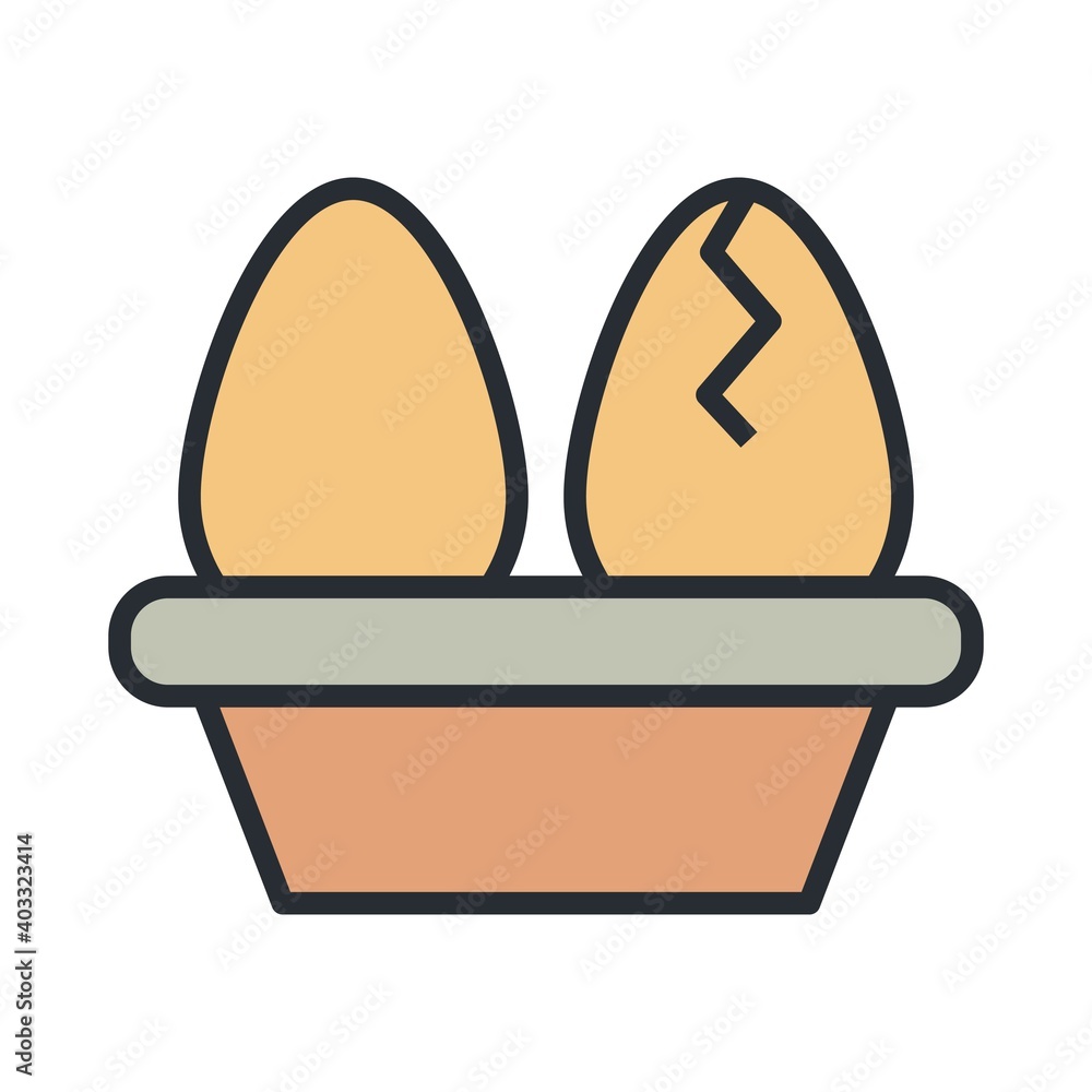 Egg hatching period icon. Cracked eggs, baby chicks symbol. Egg hatching period icon. Cracked eggs, baby chicks symbol.