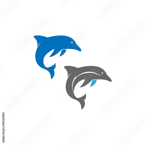 Dolphin logo icon design concept vector template