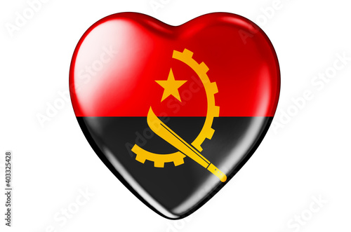 Free Download Heart with Angolan flag, 3D rendering - GFXLoad