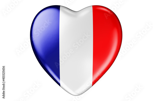 Heart with French flag, 3D rendering Free Download Heart with French flag, 3D rendering - GFXLoad