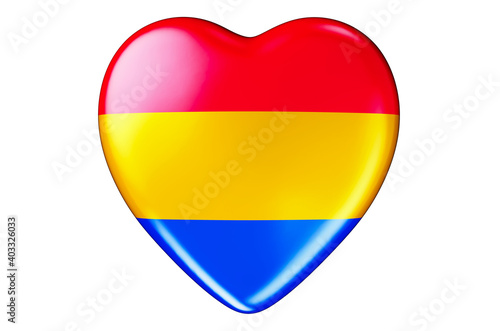 Free Download Heart with Pansexual pride flag, 3D rendering - GFXLoad