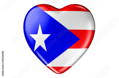 Free Download Heart with Puerto Rican flag, 3D rendering - GFXLoad