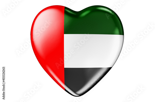 Free Download Heart with the United Arab Emirates flag, 3D rendering - GFXLoad