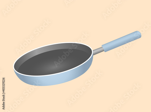 Vector flat illustration of a frying pan for cooking.
