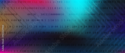 0 1 matrix digits big data tech vector background with fluid gra