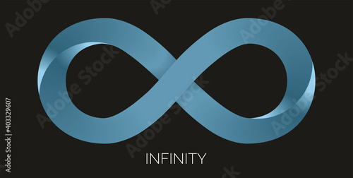 Blue infinity, eternity symbol, loop. Vector illustration. EPS10.