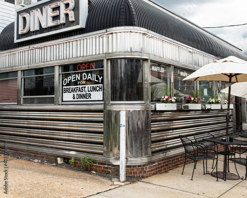 Original, vintage diner in chrome. photo