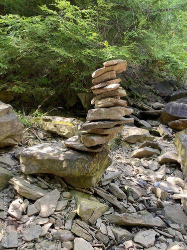 stone stack in the forest