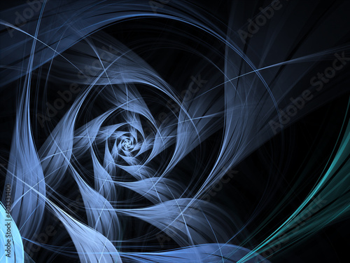 Abstract fractal spiral background, computer-generated illustration. © Galina