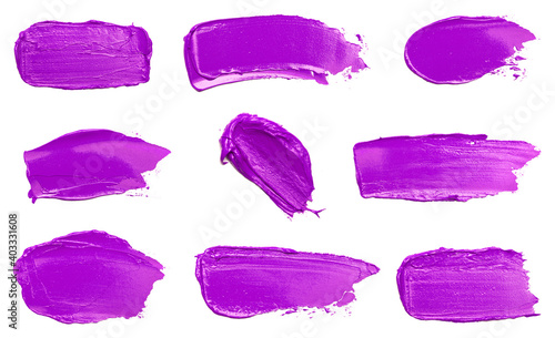Collection of Purple Swatches Isolated on a White Background