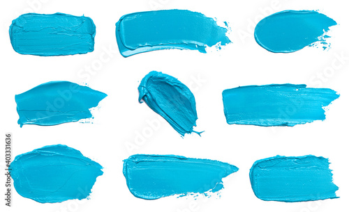 Collection of Blue Swatches Isolated on a White Background