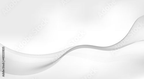 Light gray background with transparent wave. Minimal vector graphics