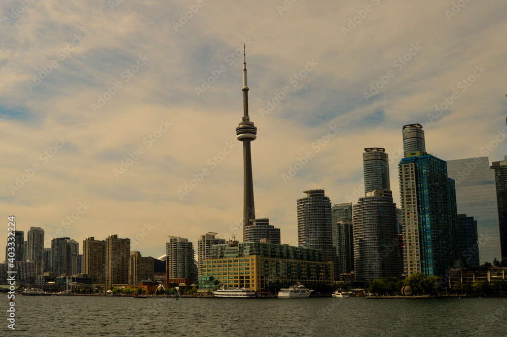 city skyline, CN Tower