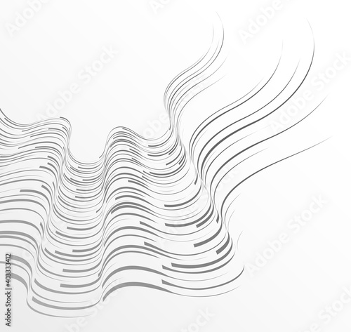 Technology vector abstract background with lines big data flow, 3D abstraction of nanotechnology and science, electronics and digital style, wire net dimensional perspective.