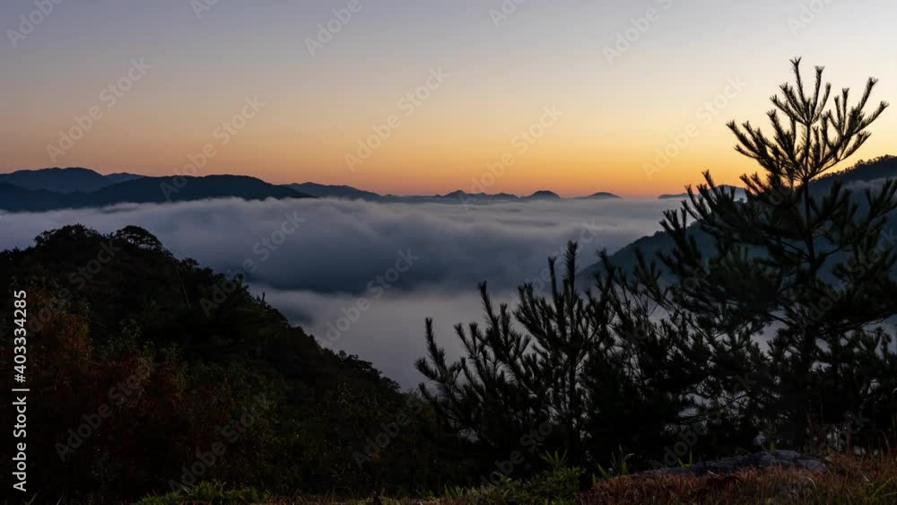 Sunrise at Takeda Castle Timelapse, Clouds Rolling Over Mountains Sunrise at Takeda Castle Timelapse, Clouds Rolling Over Mountains