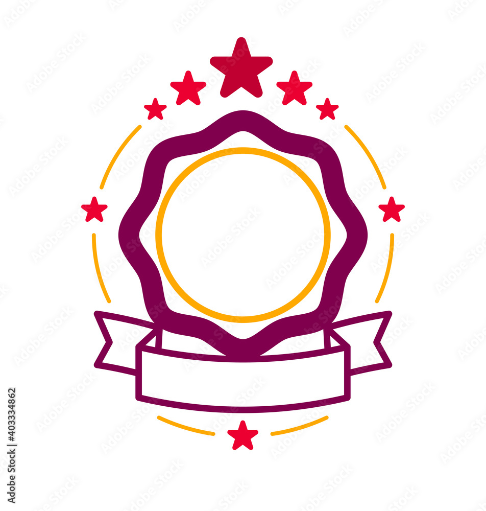 Vector round shaped stamp or sticker isolated over white, classical badge or icon, logotype design in old retro style, simple icon template with blank space. Vector round shaped stamp or sticker isolated over white, classical badge or icon, logotype design in old retro style, simple icon template with blank space.