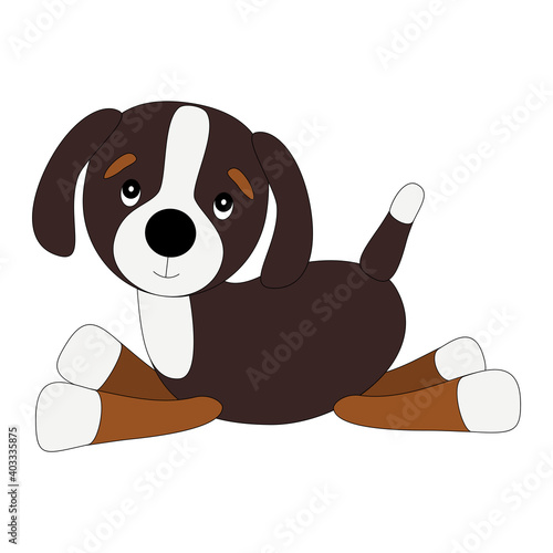 Cartoon Bernese mountain dog puppy