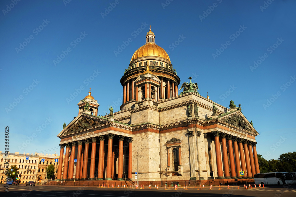 Fototapeta premium St Isaac's Cathedral. Isaakievskiy Sobor in Saint Petersburg, Russia. It is a landmark of Petersburg.