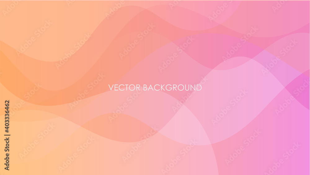 Fototapeta Abstract vector wave background. Futuristic minimalistic backdrop texture in pink and orange colors.