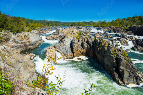 waterfalls of the potomac river. photo