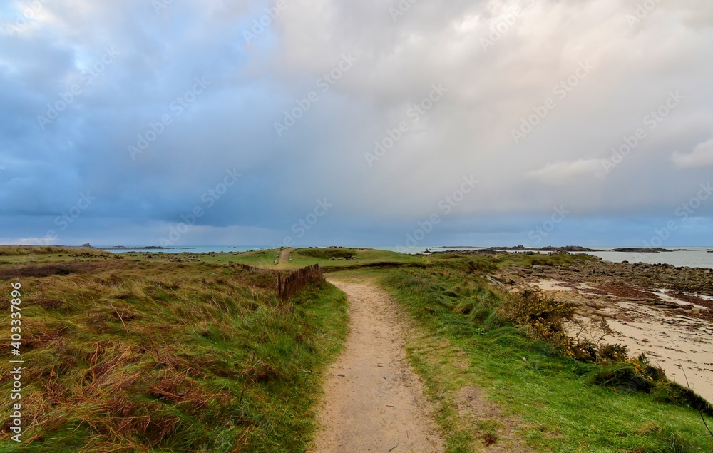 Beautiful seascape at Landrellec in Brittany. France