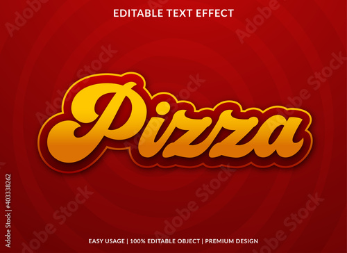 pizza text effect with vintage style use for restaurant logo and brand