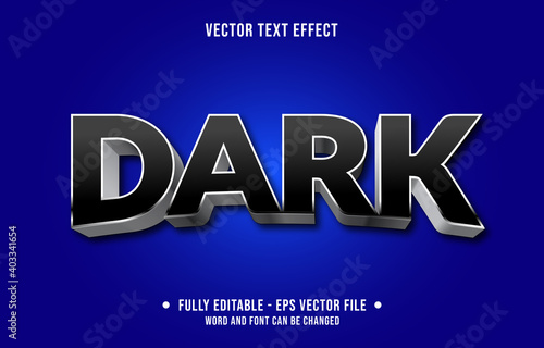 Editable text effect - Dark metal modern style 