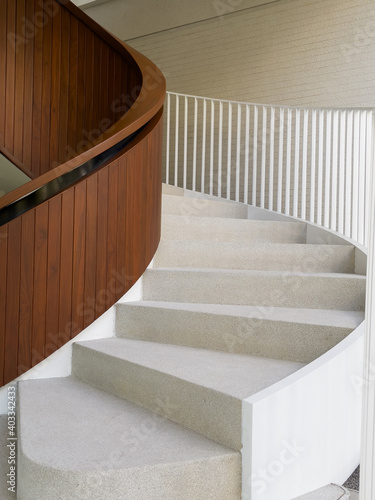 Steps with spiral staircase background