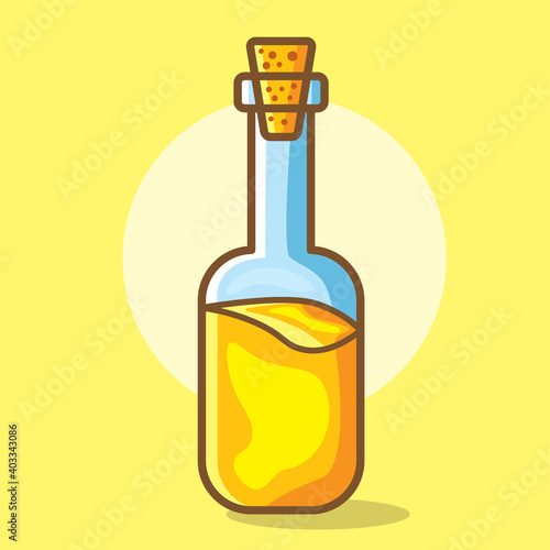 olive oil bottle isolated vector illustration in flat style