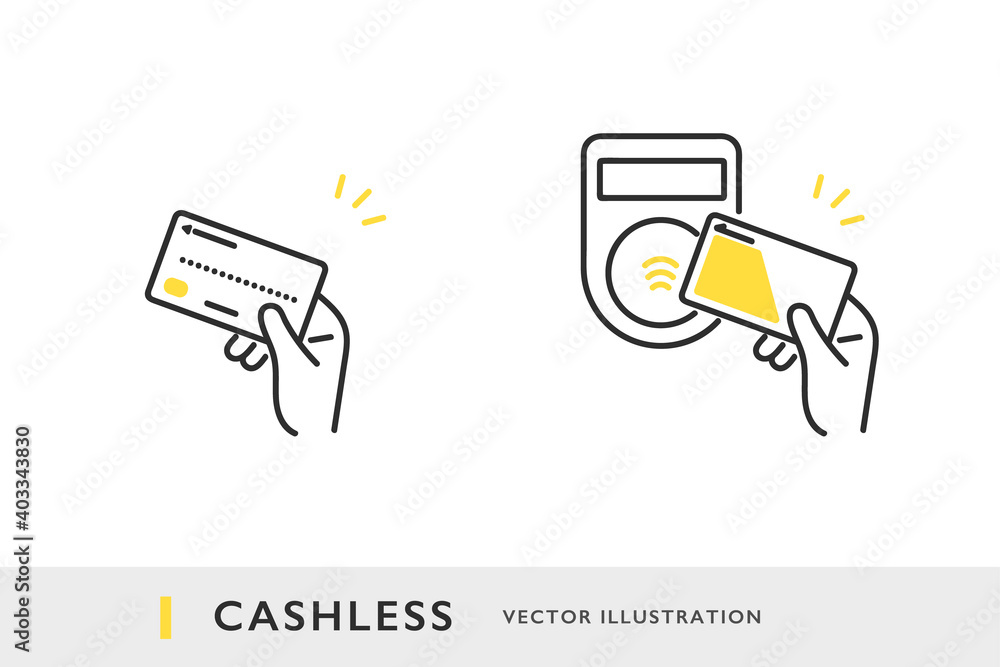 クレジットカードや交通系icカードで決済をするイメージのイラスト素材 Stock Vector Adobe Stock
