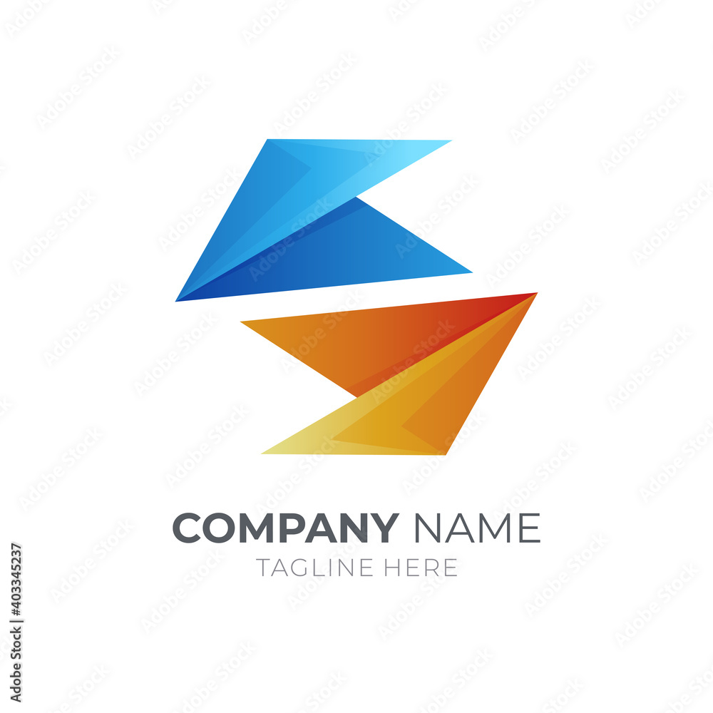 Letter S logo with origami paper art 3d concept Letter S logo with origami paper art 3d concept