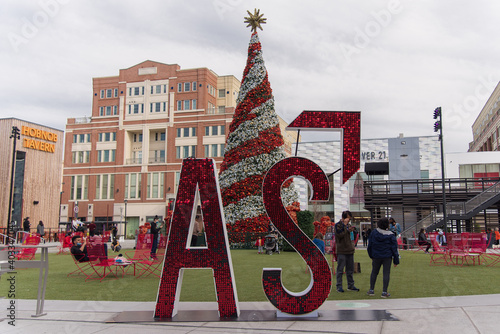 Atlantic Station during holidays. Atlanta, GA January 1, 2021.  photo