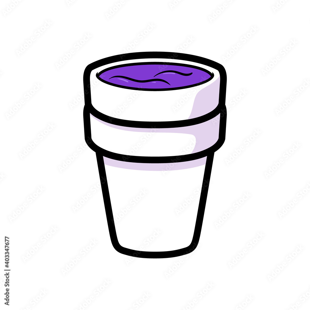 Cartoon Cup of Lean Illustration vector de Stock | Adobe Stock