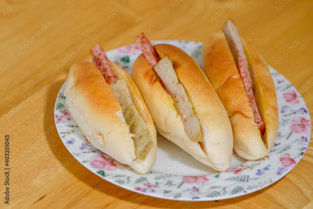 Vietnamese bread or stuffed bread for breakfast Vietnamese bread or stuffed bread for breakfast