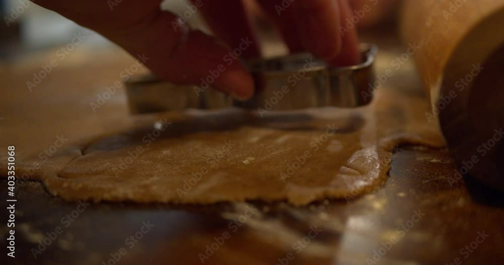 Flattened gingerbread dough cut with bunny cutting form. Close up Flattened gingerbread dough cut with bunny cutting form. Close up