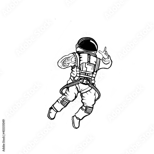 Fototapeta Naklejka Na Ścianę i Meble -  Astronaut in black and white
