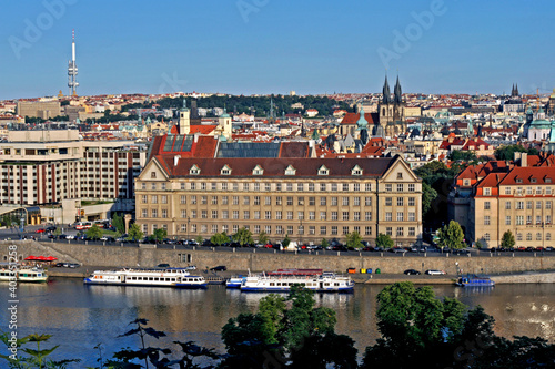 Фотография Rio Moldava e cidade de Praga. Republica Checa